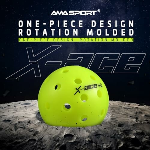 AMASport X-ace yellow ball on moon surface