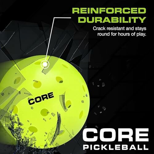 CORE pickleball ball with reinforced durability.