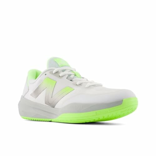 White and green New Balance sneaker