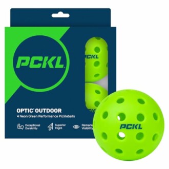 PCKL Optic Outdoor neon green pickleballs packaging