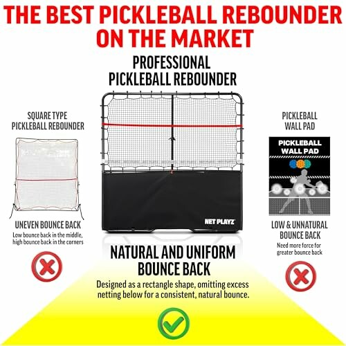 Comparison of pickleball rebounders highlighting features and benefits.