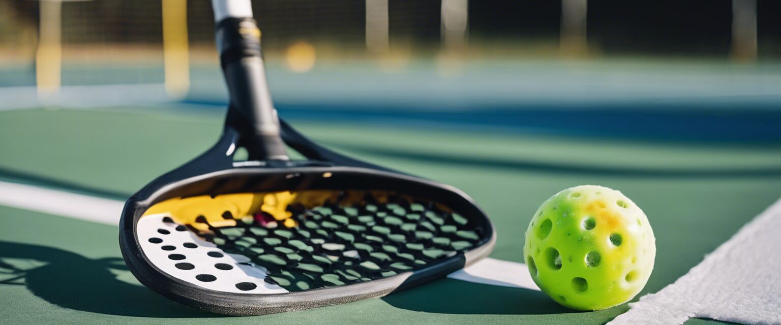 Cleaning equipment near pickleball paddle