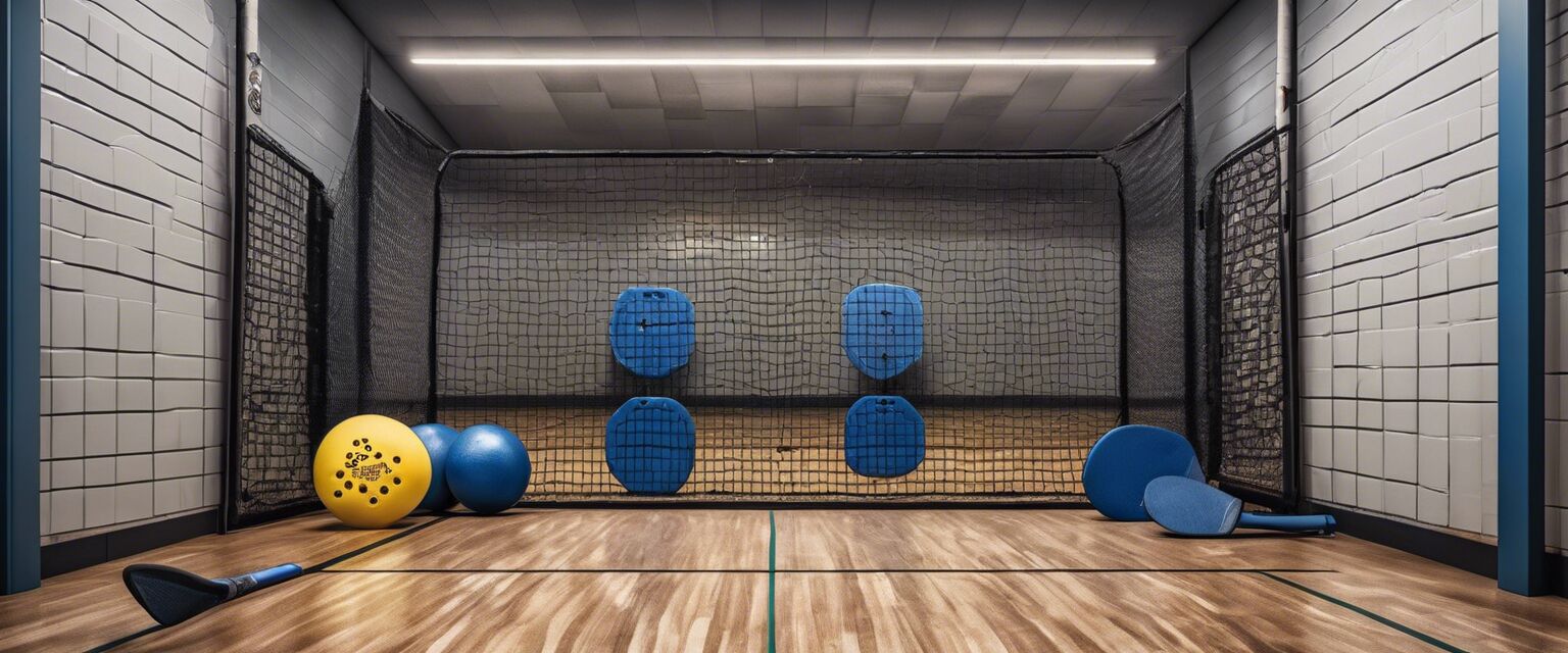 Pickleball paddle storage with protective gear