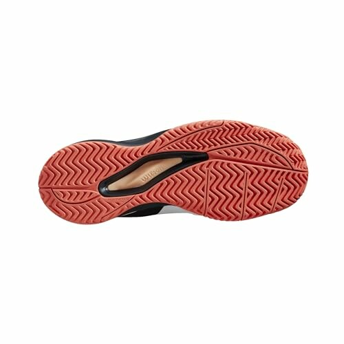 Red shoe sole with textured pattern